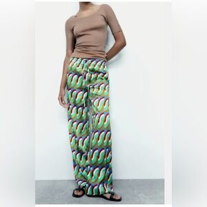 ZARA GEOMETRIC PRINT PANTS